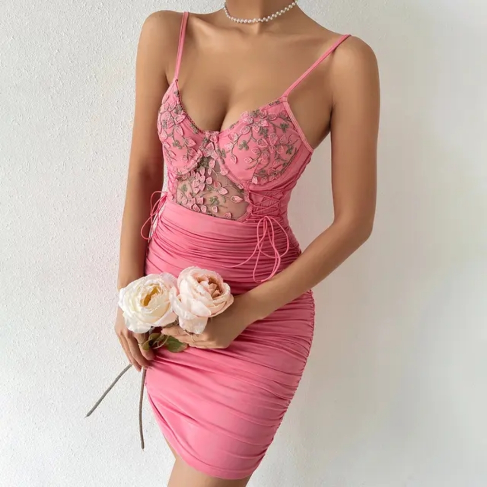 Brand New Soft stretchy pink floral dress